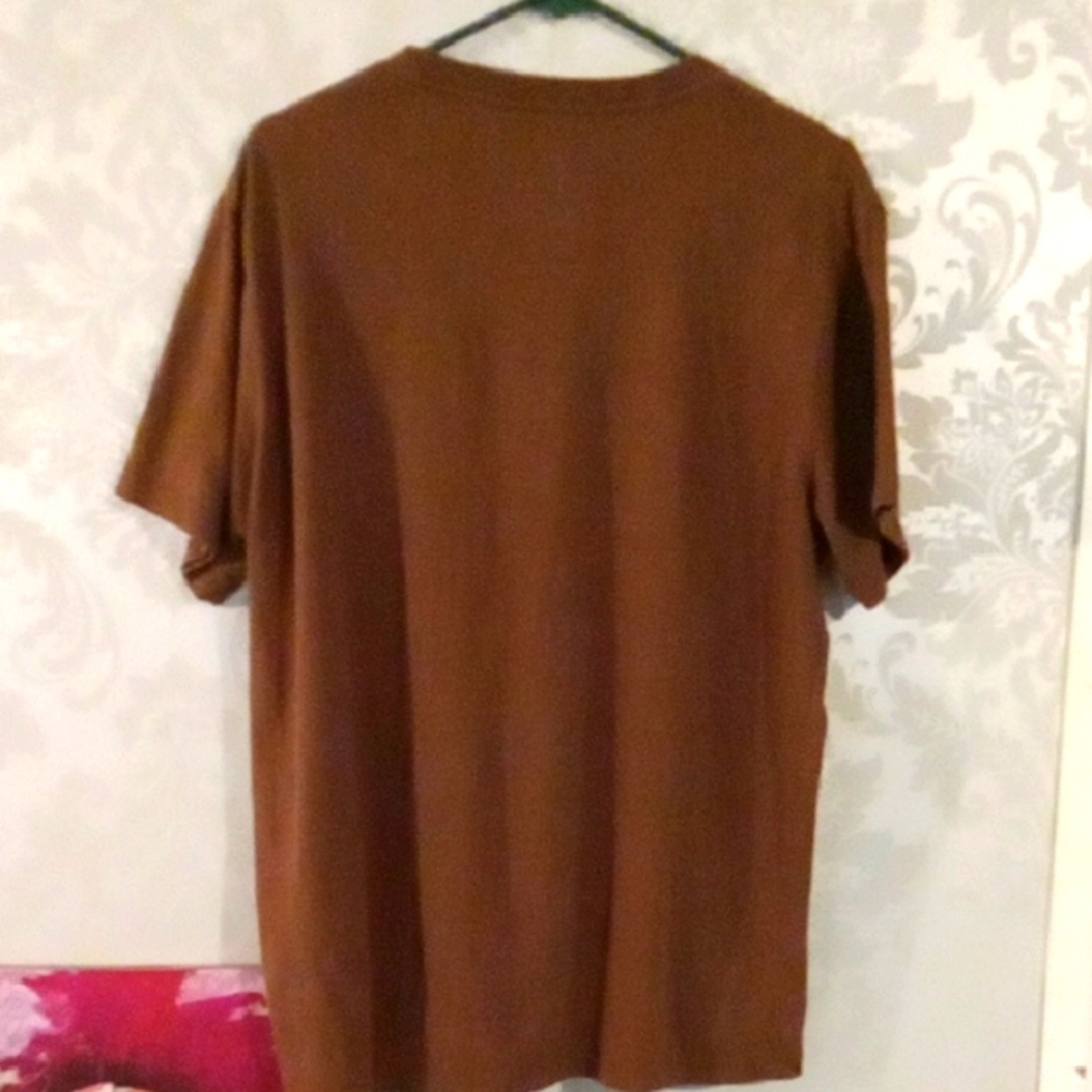 Brown Short Sleeve Graphic Tee with Circular Logo - Picture 3 of 4